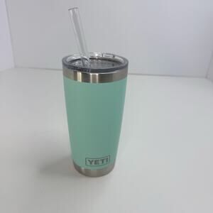 YETI Rambler Seafoam Green Tumbler 20 oz With Straw Lid